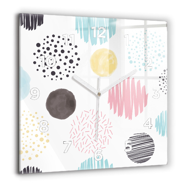 Zegar na ścianę kwadratowy Geometryczny wzór
