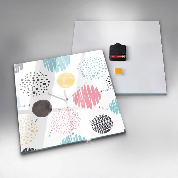 Zegar na ścianę kwadratowy Geometryczny wzór