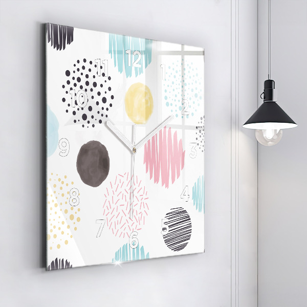 Zegar na ścianę kwadratowy Geometryczny wzór
