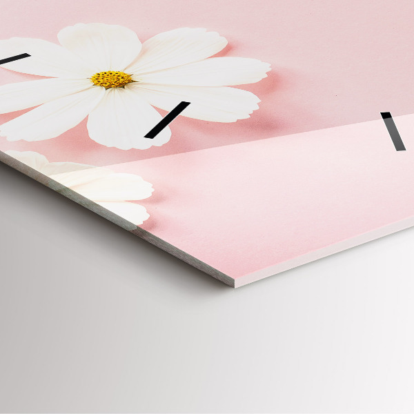 Zegar na ścianę kwadratowy Kwiaty stokrotki