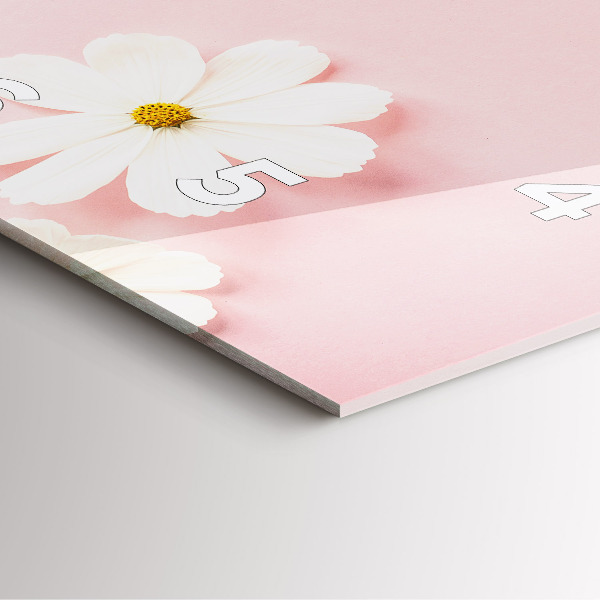 Zegar na ścianę kwadratowy Kwiaty stokrotki