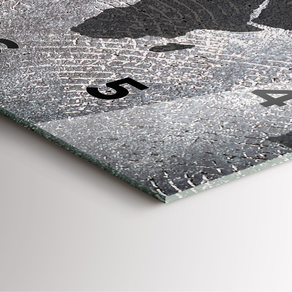 Zegar na ścianę kwadratowy Mapa świata beton