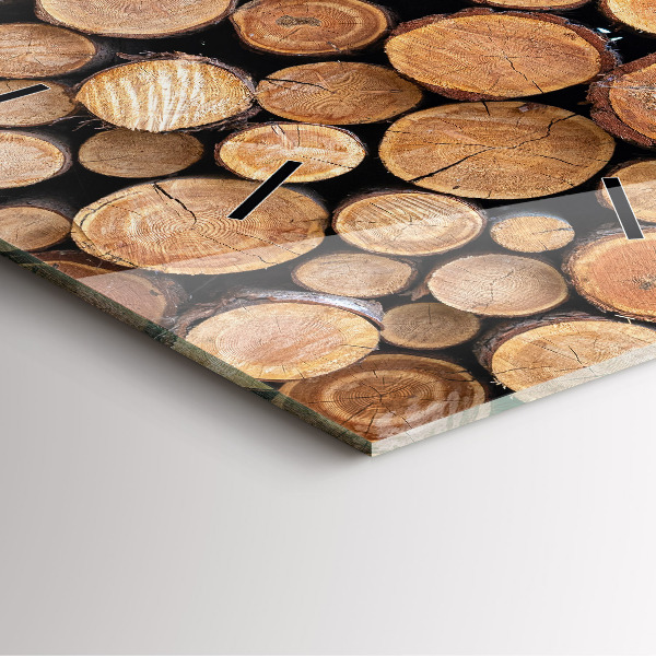 Zegar na ścianę kwadratowy Słoje drzew