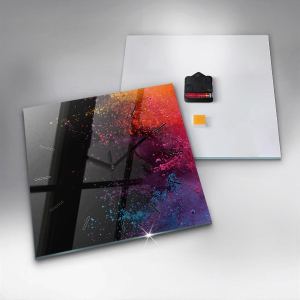 Zegar na ścianę kwadratowy Eksplozja kolorów