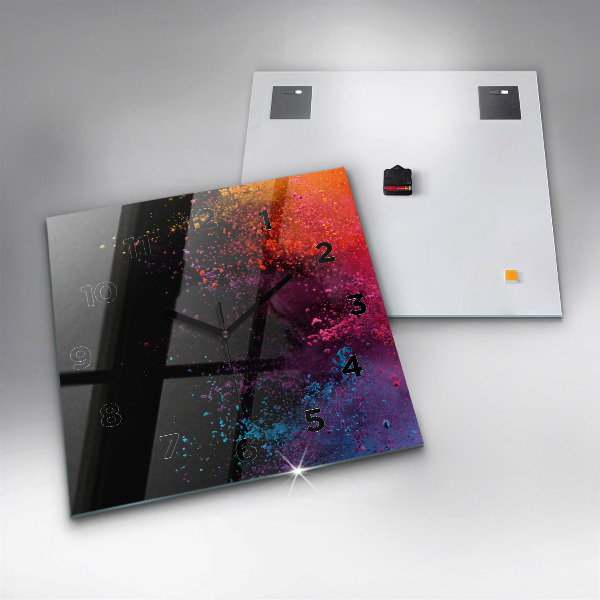 Zegar na ścianę kwadratowy Eksplozja kolorów