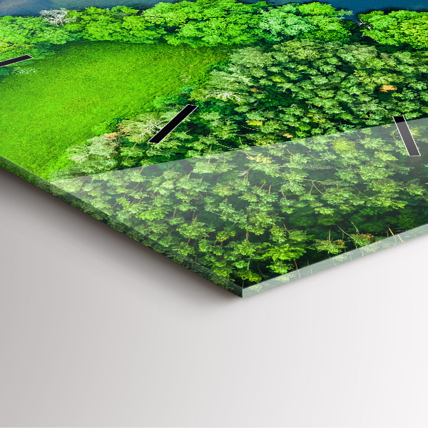 Zegar na ścianę kwadratowy Rzeka w lesie