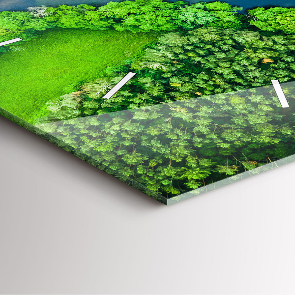 Zegar na ścianę kwadratowy Rzeka w lesie