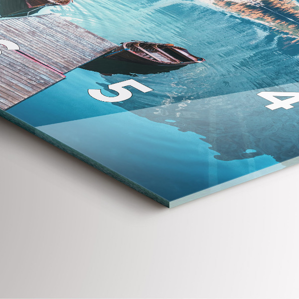 Zegar na ścianę kwadratowy Łódki na jeziorze