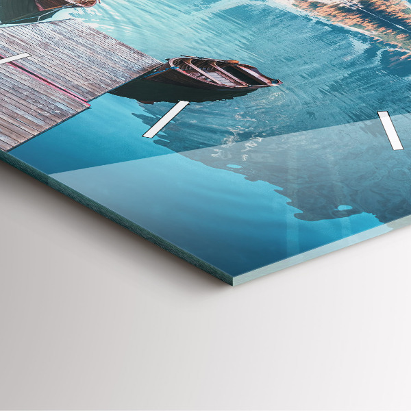 Zegar na ścianę kwadratowy Łódki na jeziorze