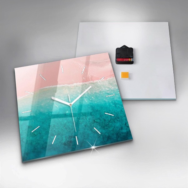 Zegar na ścianę kwadratowy Plaża morze piasek