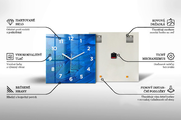 Zegar na ścianę kwadratowy Letni nastrój