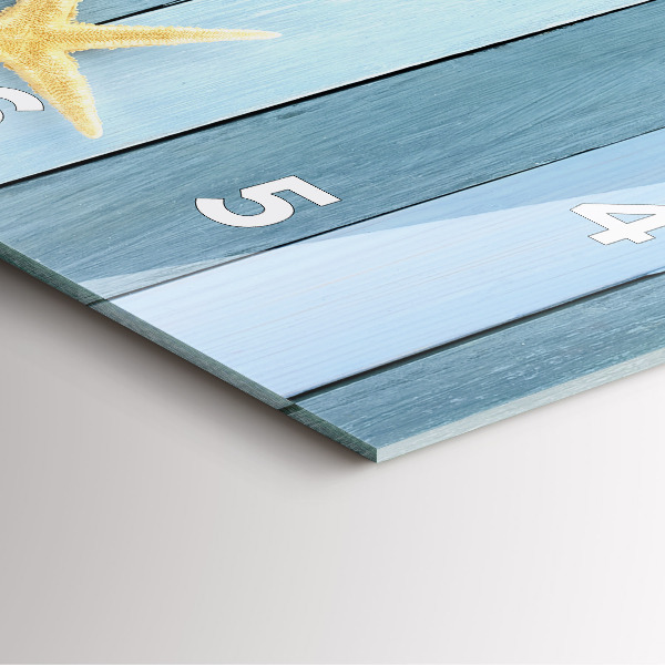 Zegar na ścianę kwadratowy Deski pasy i muszelka