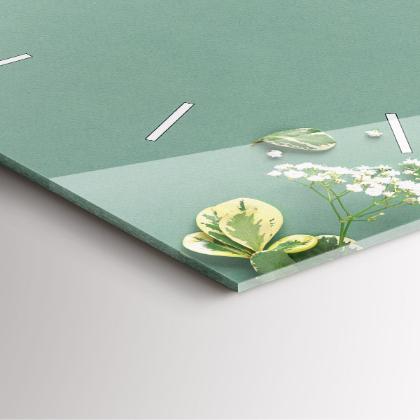 Zegar na ścianę kwadratowy Kwiaty delikatne