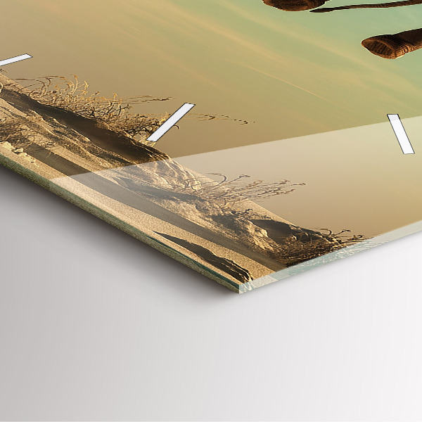 Zegar na ścianę kwadratowy Słoń na drzewie