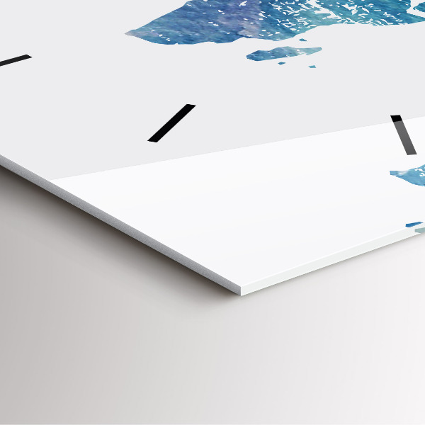 Zegar na ścianę kwadratowy Mapa świata