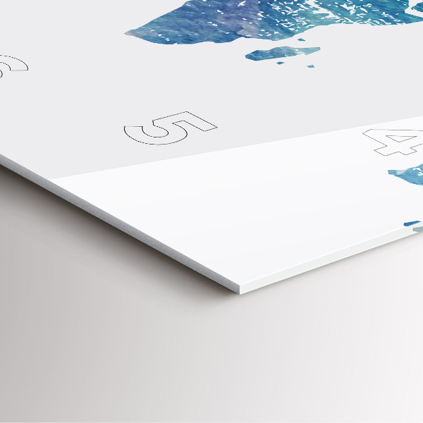 Zegar na ścianę kwadratowy Mapa świata