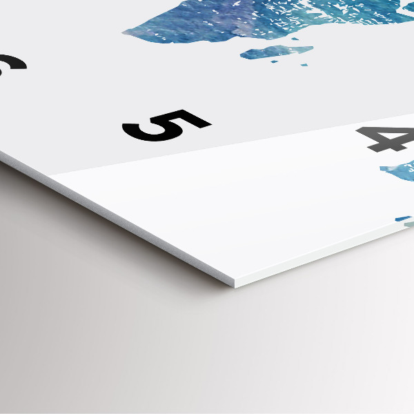 Zegar na ścianę kwadratowy Mapa świata