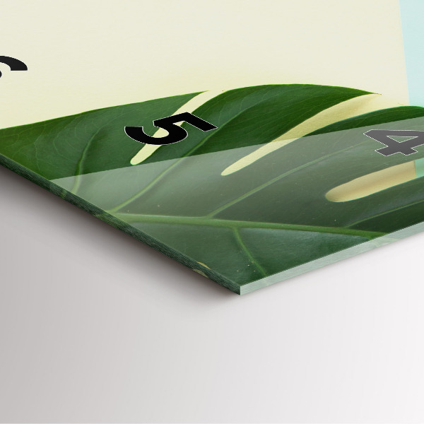 Kwadratowy zegar Liście Monstery