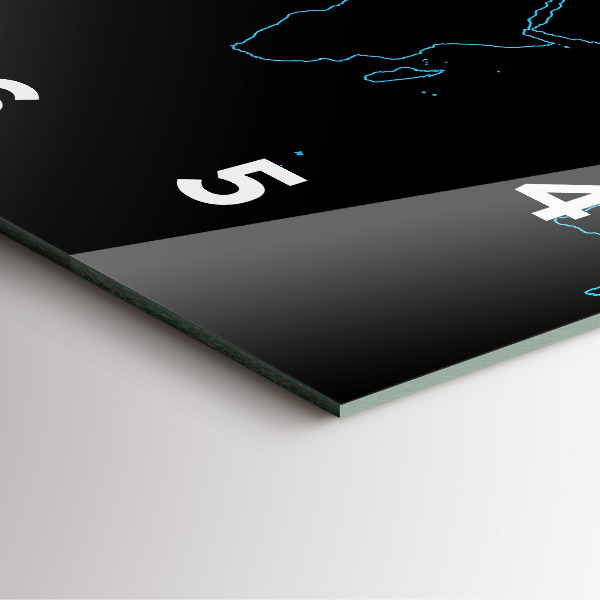 Kwadratowy zegar Kontury mapy świata