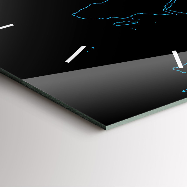 Kwadratowy zegar Kontury mapy świata