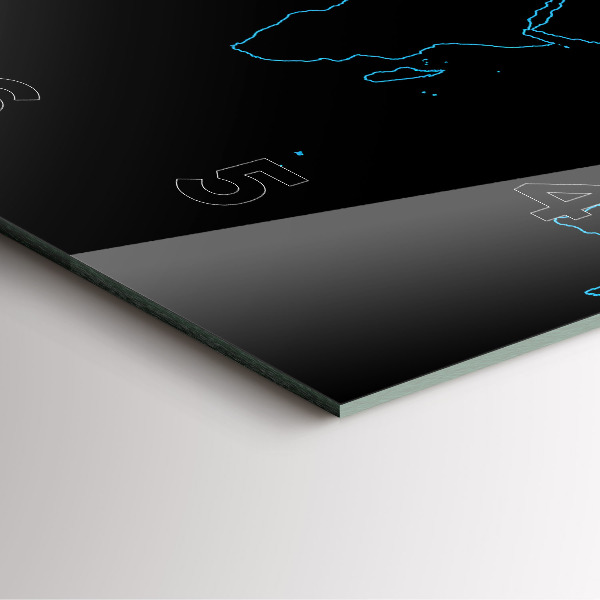 Kwadratowy zegar Kontury mapy świata