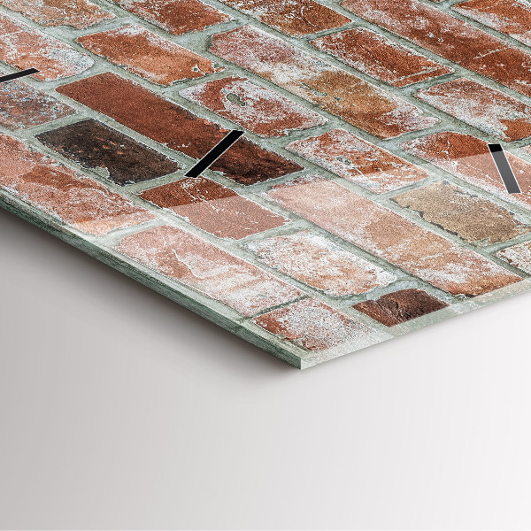 Kwadratowy zegar Cegła mur