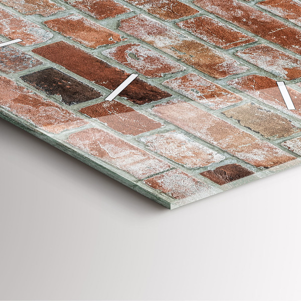 Kwadratowy zegar Cegła mur