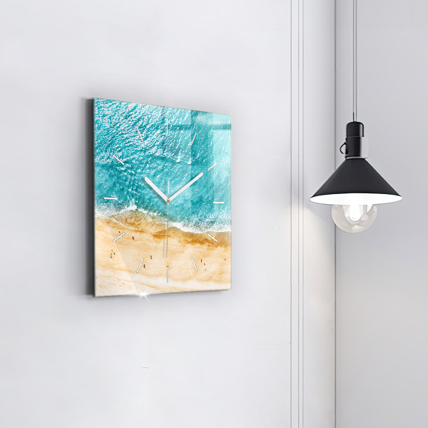 Kwadratowy zegar Morze plaża ludzie