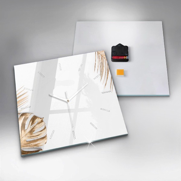 Kwadratowy zegar Tropikalne liście