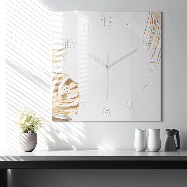 Kwadratowy zegar Tropikalne liście