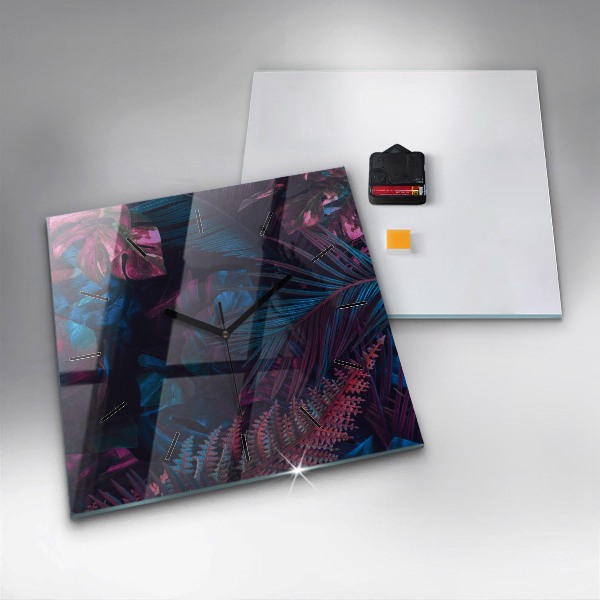 Kwadratowy zegar Egzotyczne kwiaty