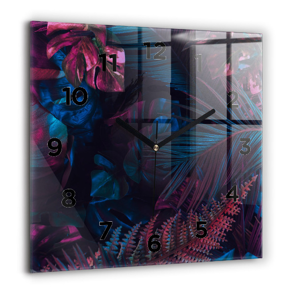 Kwadratowy zegar Egzotyczne kwiaty