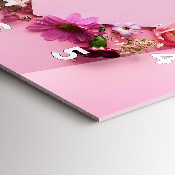 Kwadratowy zegar Serce z kwiatów