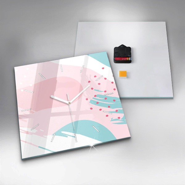 Kwadratowy zegar Pastelowa abstrakcja