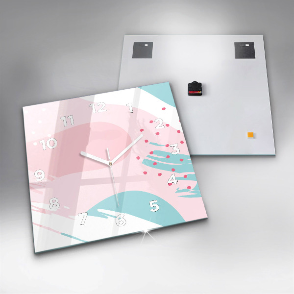 Kwadratowy zegar Pastelowa abstrakcja