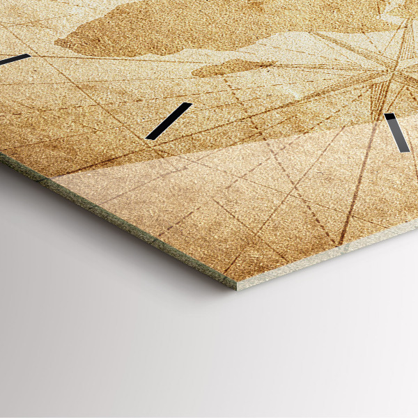 Kwadratowy zegar Mapa świata vintage