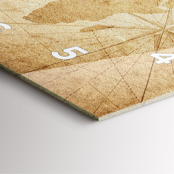 Kwadratowy zegar Mapa świata vintage