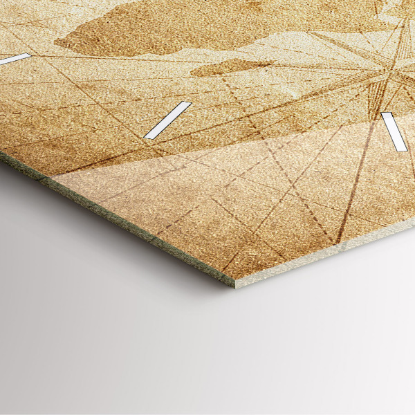 Kwadratowy zegar Mapa świata vintage