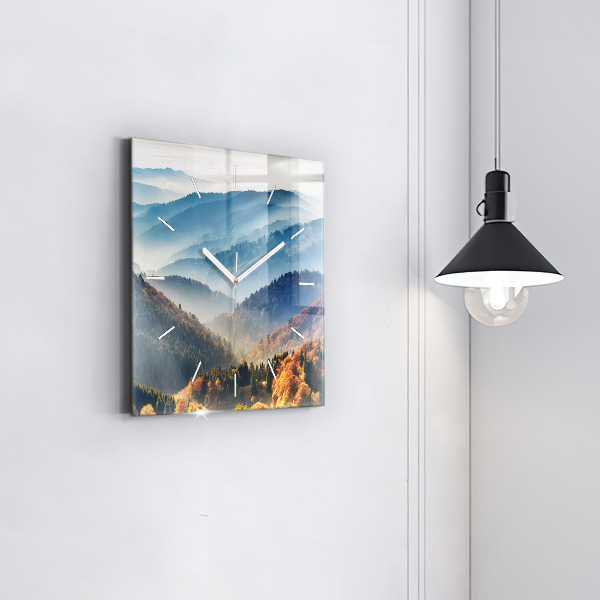 Kwadratowy zegar Krajobraz górski