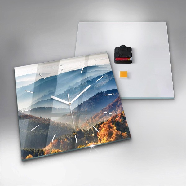 Kwadratowy zegar Krajobraz górski