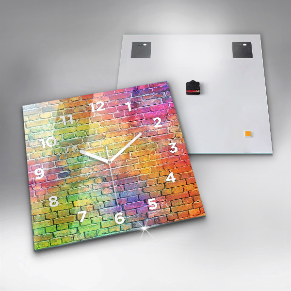 Kwadratowy zegar Pomalowana ściana