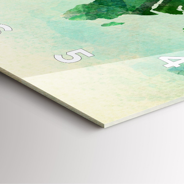 Kwadratowy zegar Akwarela mapa świata