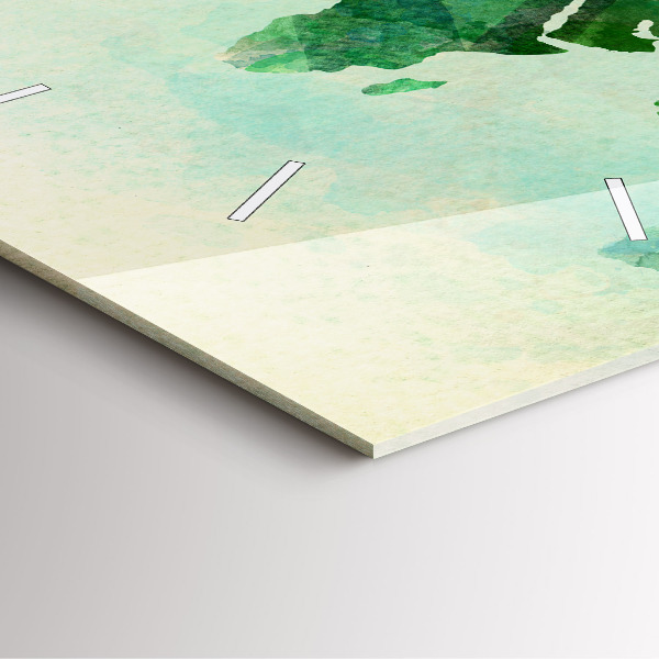 Kwadratowy zegar Akwarela mapa świata