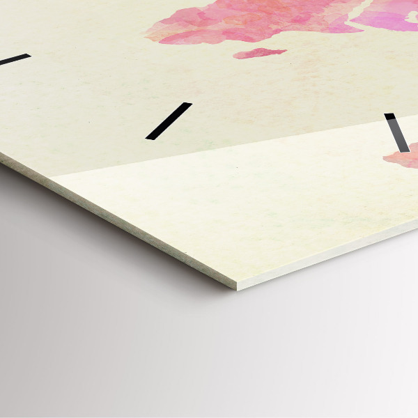 Kwadratowy zegar Akwarela mapa świata