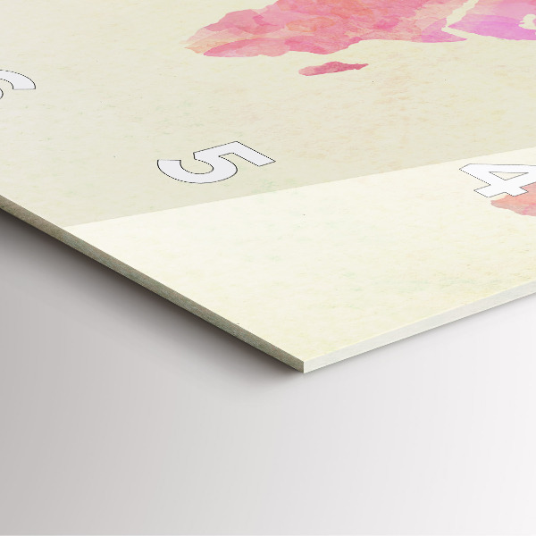 Kwadratowy zegar Akwarela mapa świata