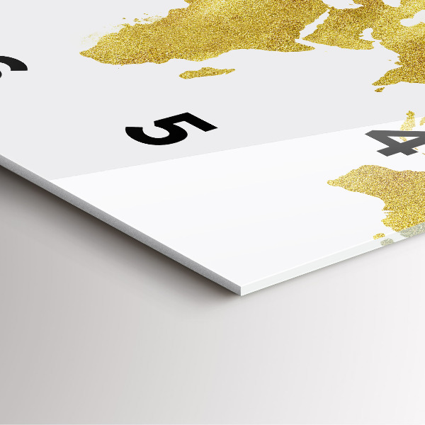 Kwadratowy zegar Złota mapa świata