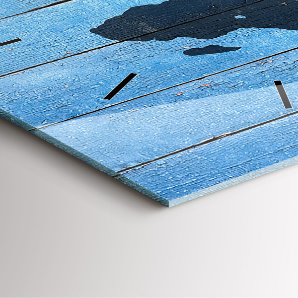 Kwadratowy zegar Mapa świata na deskach