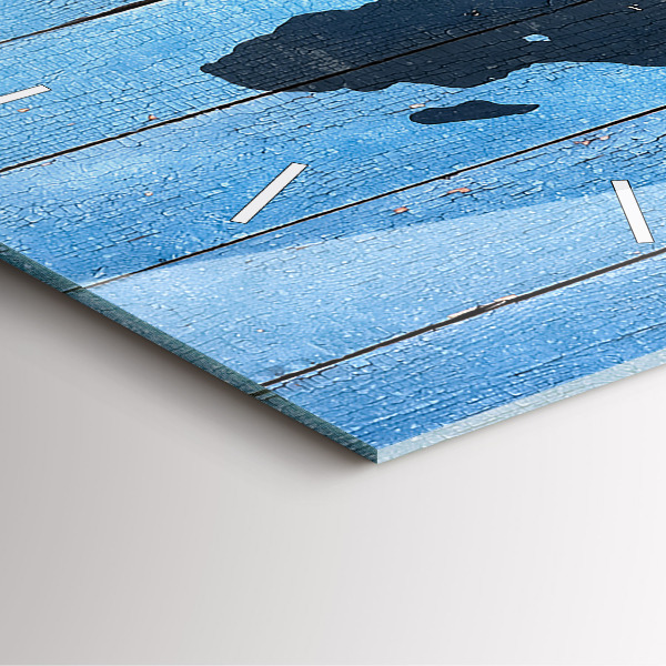 Kwadratowy zegar Mapa świata na deskach