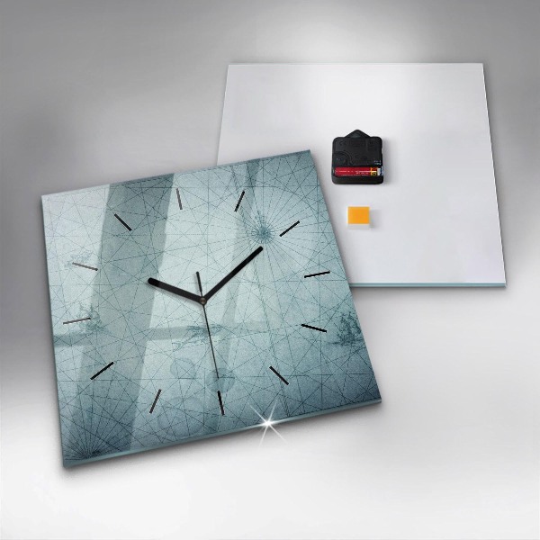 Kwadratowy zegar Vintage mapa