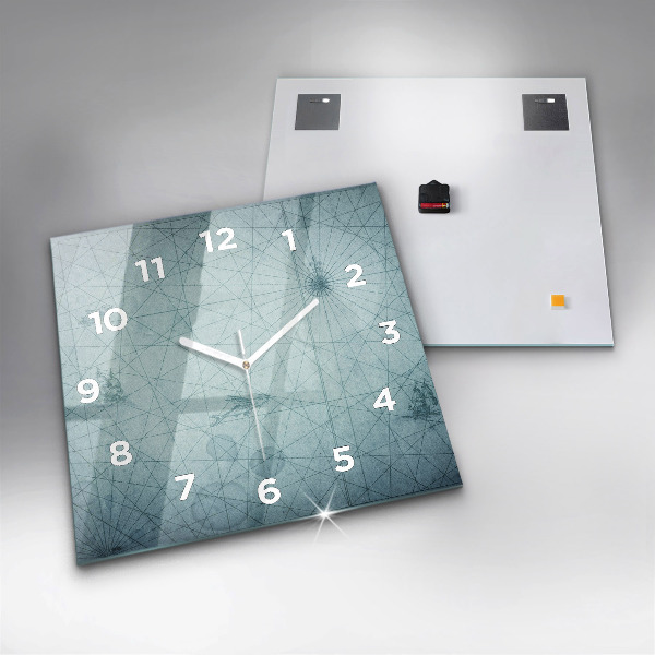 Kwadratowy zegar Vintage mapa